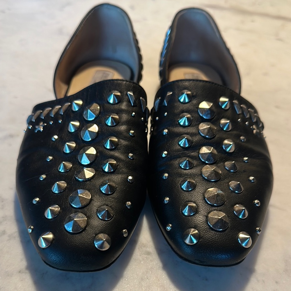 Jimmy Choo Women's Globe Studded Nappa Flats
